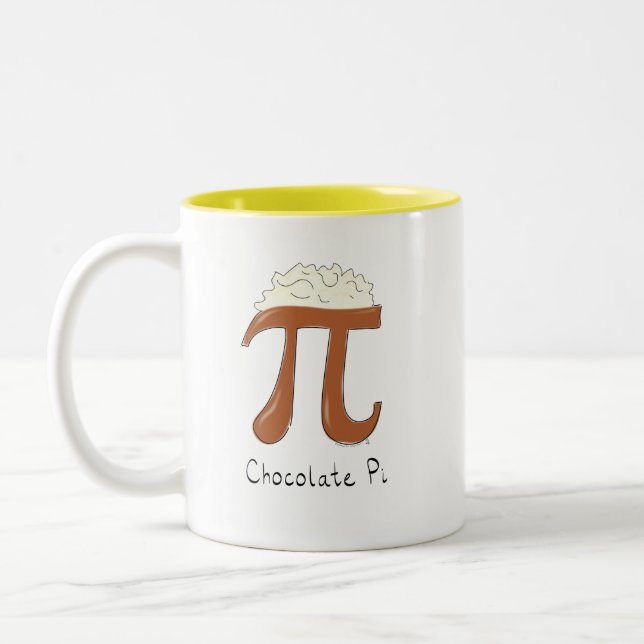 Chocolate Pi Cute Math Pi Day Coffee Mug (Left)