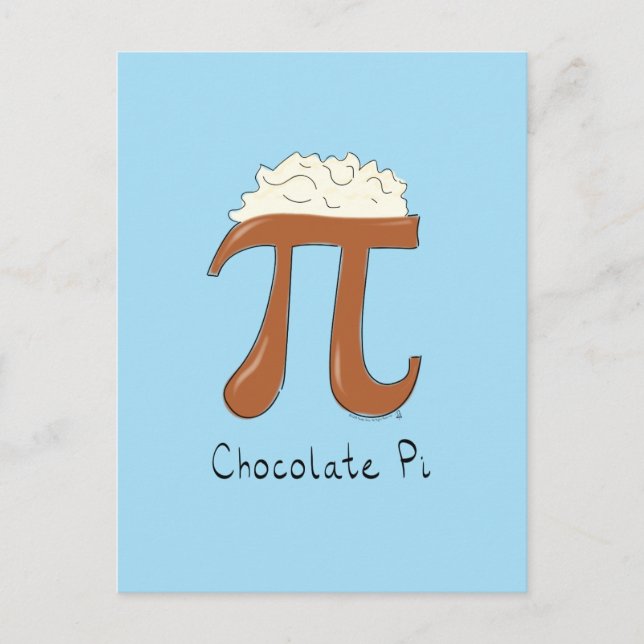 Chocolate Pi Cute Math Pi Day Postcard (Front)