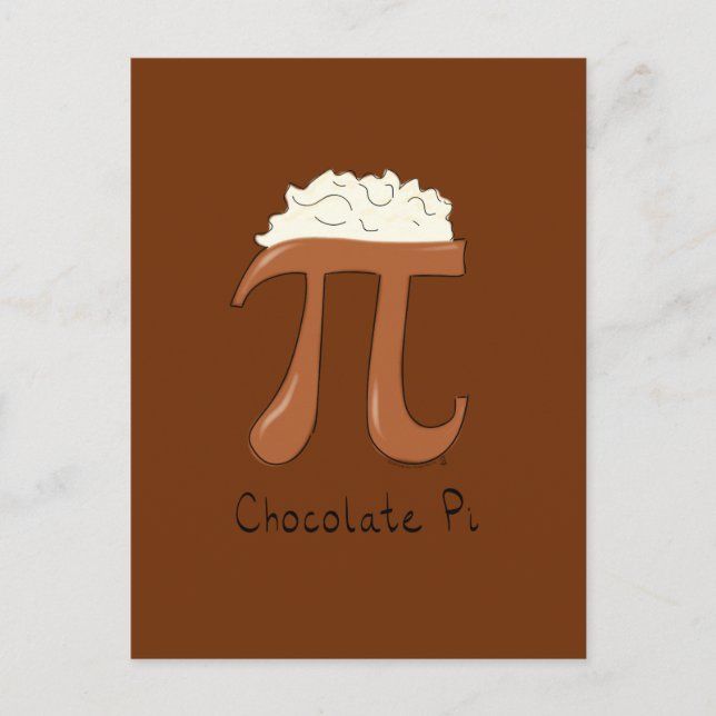 Chocolate Pi Cute Math Pi Day Postcard (Front)