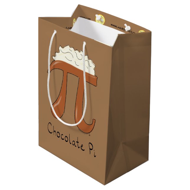 Chocolate Pi Day Symbol Math Teacher Funny Medium Gift Bag (Back Angled)