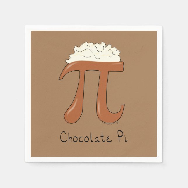 Chocolate Pi Day Symbol Math Teacher Funny Napkin (Front)