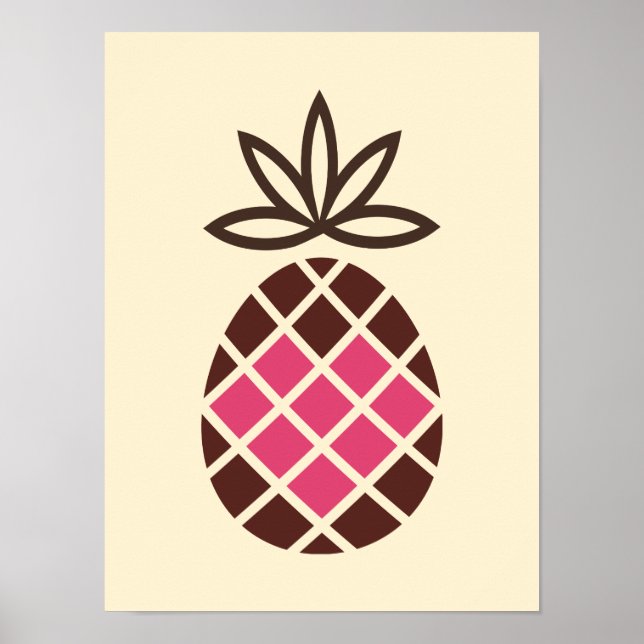 Chocolate pineapple with pink heart poster (Front)