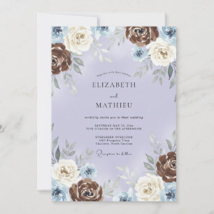 Chocolate Plum Artisan Wedding Invitation