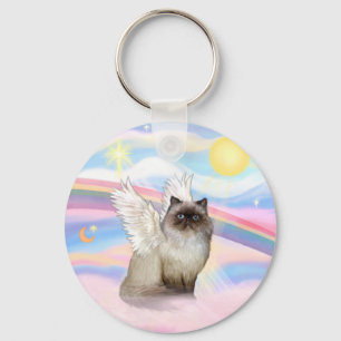 Chocolate Point Himalayan Cat  Angel Keychain