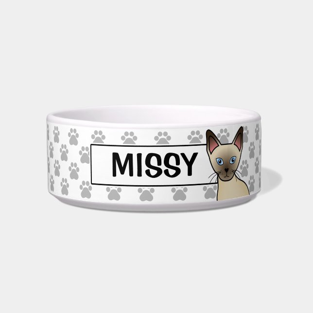 Chocolate Point Siamese Cat Bowl (Front)