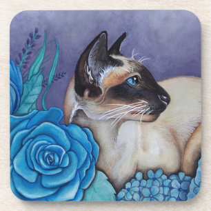 Chocolate Point Siamese Cat Coaster