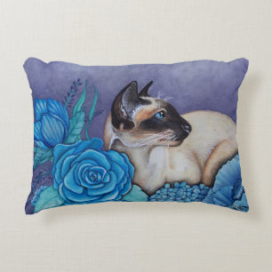 Chocolate Point Siamese Cat Decorative Pillow