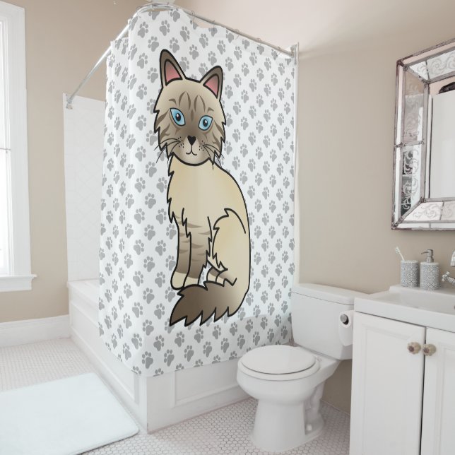 Chocolate Point Tabby Birman / Ragdoll Cat & Paws (In Situ)