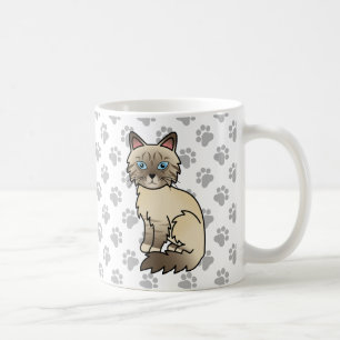 Chocolate Point Tabby Birman / Ragdoll Cat & Paws Coffee Mug