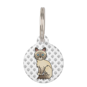 Chocolate Point Tabby Birman/Ragdoll & Pet's Info Pet Tag