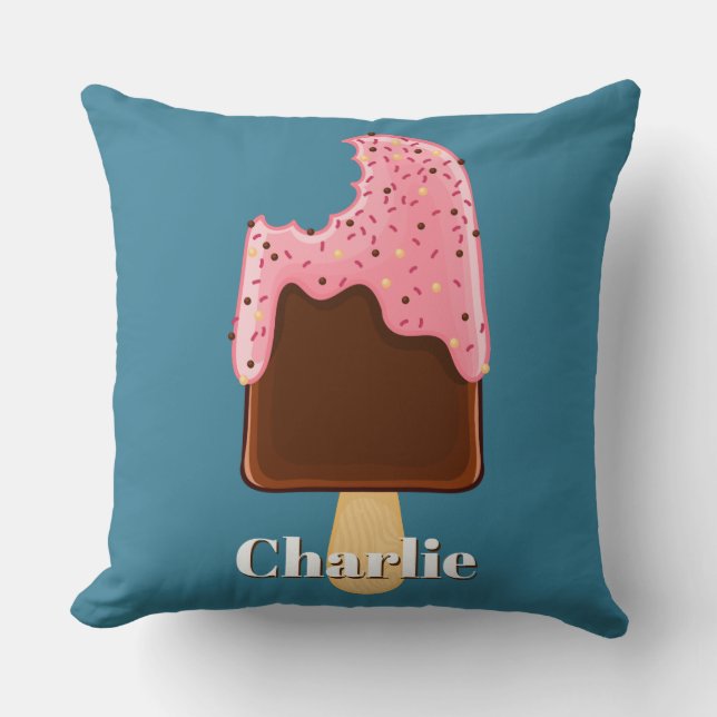 Chocolate Popsicle custom name & colour pillows (Front)