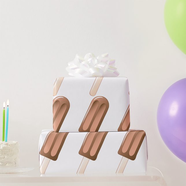 Chocolate Popsicle Ice Cream Bar Wrapping Paper (Creator Uploaded)