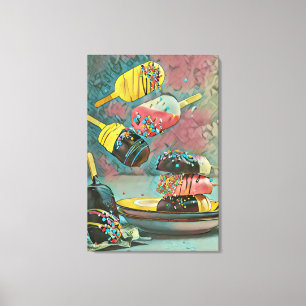 Chocolate popsicle sprinkles canvas print