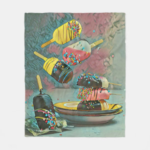 Chocolate popsicle sprinkles fleece blanket