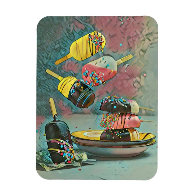 Chocolate popsicle sprinkles magnet (Vertical)