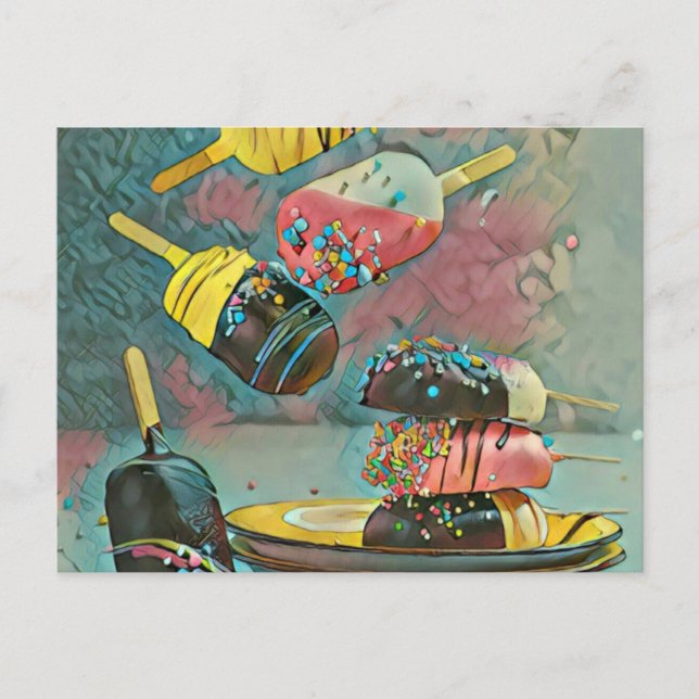 Chocolate popsicle sprinkles postcard (Front)