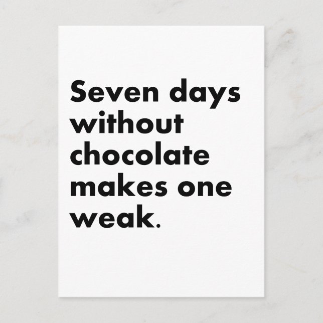 Chocolate Postcard (Front)
