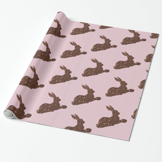 Chocolate rabbit Glossy Wrapping Paper (Unrolled)
