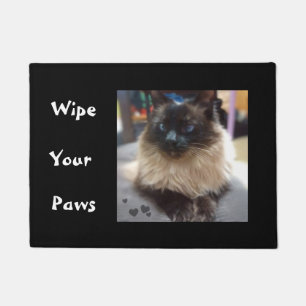 Chocolate Ragdoll Cat Wipe Your Paws Door Mat
