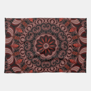 Chocolate, Raspberries, Peppermint Stick Abstract Kitchen Towel