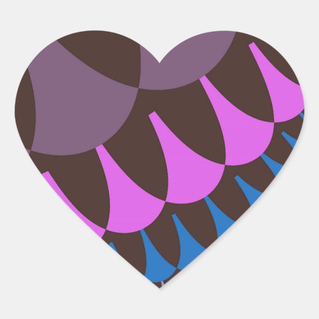 Chocolate Raspberry Scales Heart Sticker (Front)