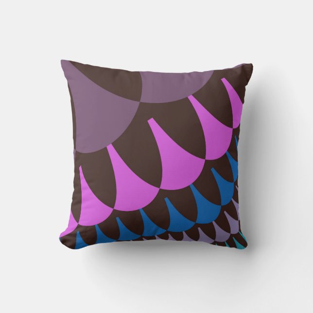 Chocolate Raspberry Scales Throw Pillow (Front)