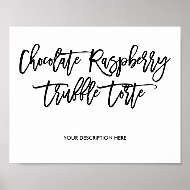 Chocolate Raspberry Truffle Torte Sign (Front)