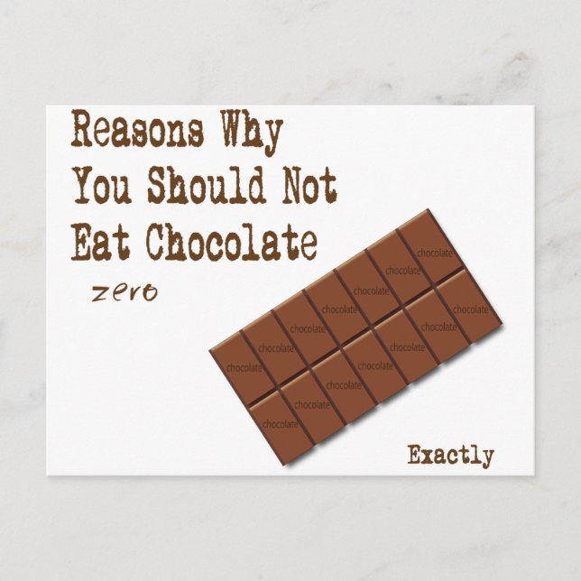 chocolate reasons postcard (Front)