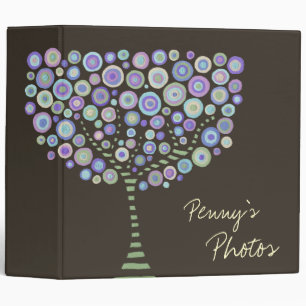 Chocolate Retro Trees Name Custom Photo Album Binder