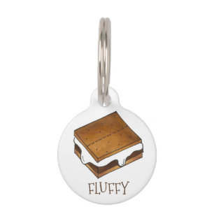 Chocolate Roast Marshmallow Smore Campfire S'mores Pet Tag