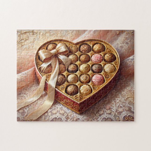 Chocolate Romantic Treasures Heart Box Jigsaw Puzzle (Horizontal)