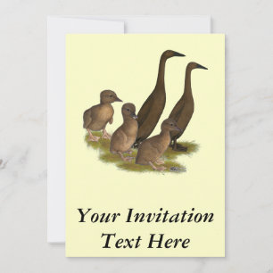 Chocolate Runner Duck Family Invitation