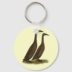 Chocolate Runner Ducks Keychain