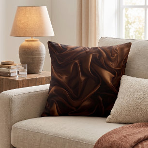 Chocolate Satin Dream Throw Pillow