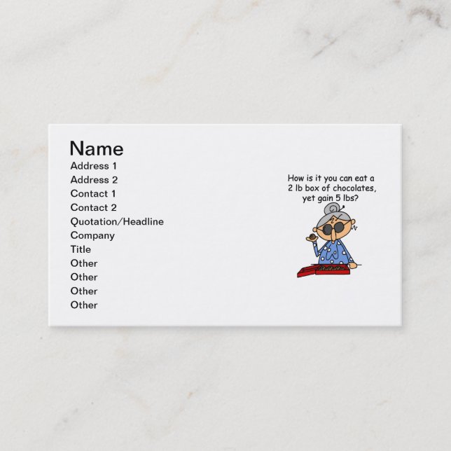 Chocolate Sense Business Card (Front)