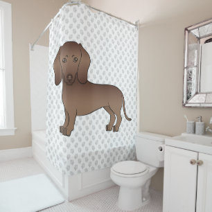 Chocolate Short Hair Dachshund Cartoon Dog & Paws