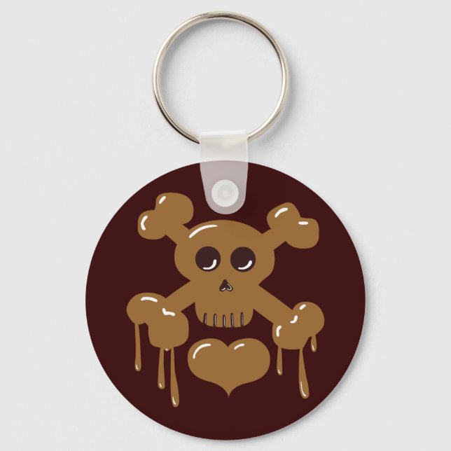 Chocolate Skull and Crossbones Keychain (Front)