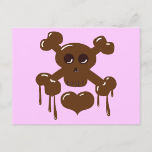 Chocolate Skull and Crossbones Postcard
