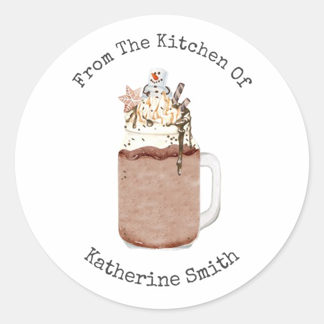 Chocolate Snowman Milkshake From The Kitchen Of Classic Round Sticker (Front)