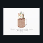 Chocolate Snowman Milkshake Sweet Christmas Holiday Postcard<br><div class="desc">Illustration of a chocolate mason jar milkshake topped with whipped cream,  hot fudge,  caramel,  chocolate chips,  sprinkles,  snowflake Christmas cookie,  and marshmallow snowman.</div>