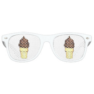 Chocolate Soft Serve Carnival Ice Cream Cone Retro Sunglasses