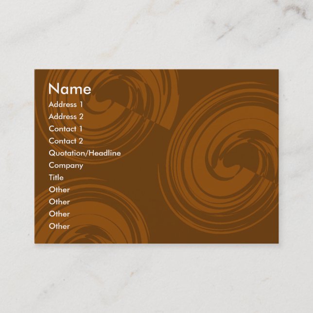 Chocolate Spirals Business Card (Front)