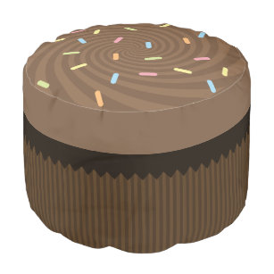 Chocolate Sprinkle Cupcake Pouf