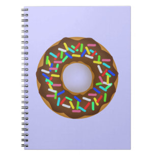 chocolate sprinkle doughnut notebook