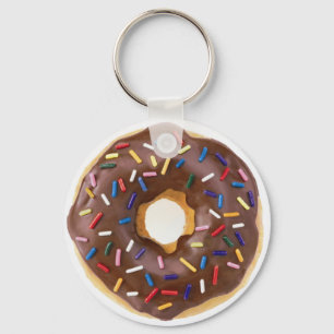 Chocolate Sprinkles Doughnut Keychain