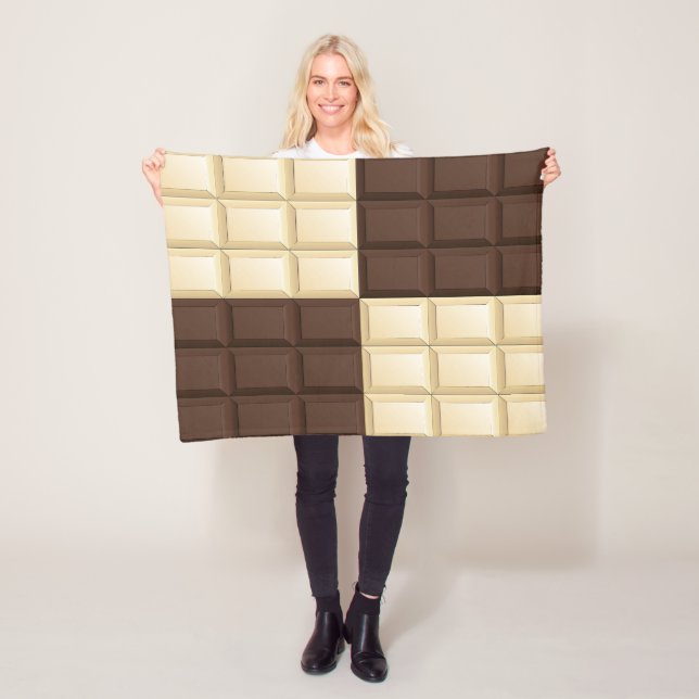 Chocolate Square Delight Fleece Blanket (In Situ)