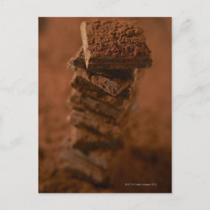 Chocolate squares stack postcard