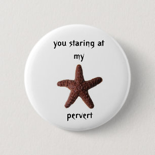 chocolate starfish 2 inch round button