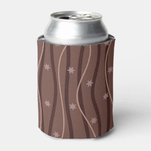 Chocolate Stars and Striped Pattern Can Cooler
