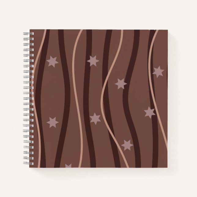 Chocolate Stars and Striped Pattern Journal (Front)